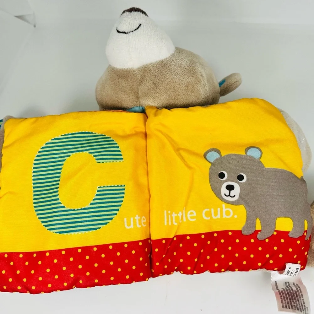 Carters My ABC Friend Baby Rattle Plush Teddy Bear Soft Crinkle Sensory Book Toy